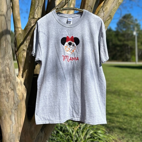 DISNEY Embroidered Mouse Ears STAR WARS BB8  “MAMA” T-Shirt size L - Picture 12 of 13